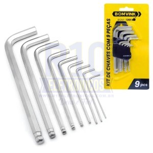 JOGO DE CHAVES ALLEN BOMVINK BOM-3201 C/9 PEÇAS