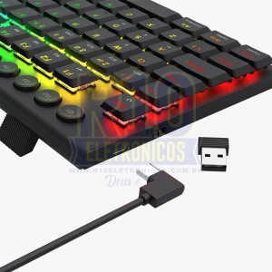 TECLADO GAMER SEM FIO REDRAGON HORUS PRO TKL K621RGBB-PRO WIRELESS/BLUETOOTH MECÂNICO