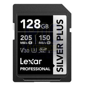 MEMÓRIA SDXC 128GB LEXAR SILVER PLUS 205MB/S U3 V30 4K