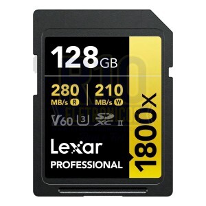 MEMÓRIA SDXC 128GB LEXAR 1800X 280MB/S U3 V60 4K