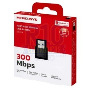 ADAPTADOR WIFI MERCUSYS N300 NANO MA12N 300MBPS