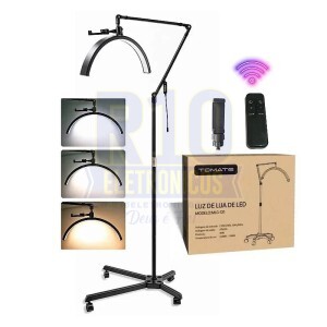 LUMINÁRIA LED MEIA LUA TOMATE MLG-121 COM TRIPÉ 3000-7000K