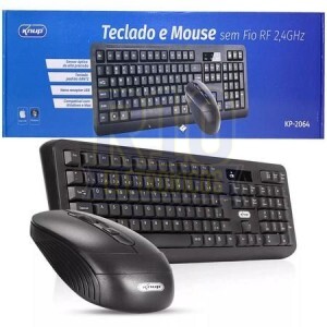 TECLADO E MOUSE KIT SEM FIO KNUP KP-2064
