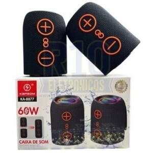CAIXA DE SOM BLUETOOTH KAPBOM KA-8877 60W DUPLA COM FUNÇÃO TWS