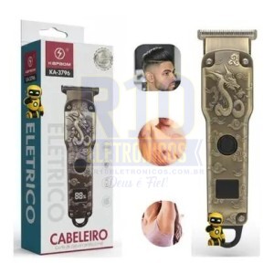 MAQUINA DE CORTAR CABELO KAPBOM KA-3796 RECARREGÁVEL FERRO COM VISOR
