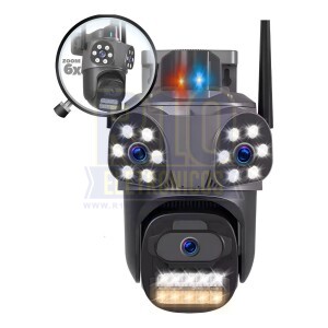 CAMERA IP KAPBOM KA-S095B (ICSEE) COM CAMERA TRIPLA E SIRENE EXTERNA