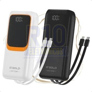 POWER BANK 20000MAH A'GOLD BTE-40 TURBO 22.5W COM VISOR