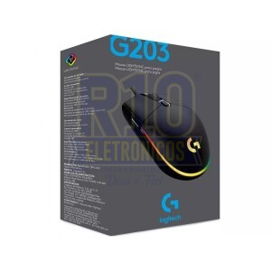 MOUSE COM FIO LOGITECH G203 PRETO LED RGB