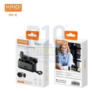 MICROFONE LAPELA SEM FIO KAIDI P4-C (BOLINHA) TIPO-C