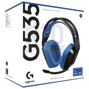 FONE GAMER SEM FIO LOGITECH G535 PTO/AZUL 33 HORAS DE BATERIA
