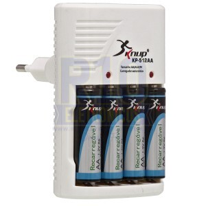 CARREGADOR DE PILHA KNUP KP-512AA C/4 AA