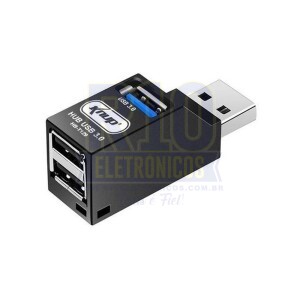 HUB USB KNUP 3 PORTAS 3.0 E 2.0 HB-T129