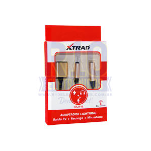 ADAPTADOR PARA FONE XTRAD XT2143 LIGHTNING 2EM1 FONE+CARGA