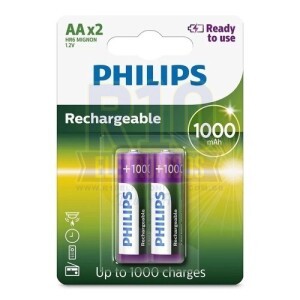 PILHA PHILIPS RECAR. C/2 AA R6B2RTU10/97 1000MAH (1000 CARGAS)