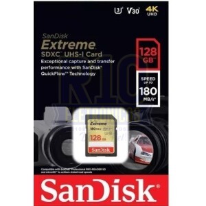 MEMORIA SDXC 128GB C10 EXTREME 180MB/S SANDISK U3 4K