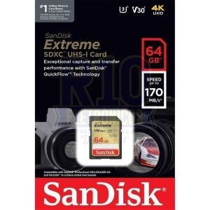 MEMÓRIA SDXC 64GB C10 EXTREME 170MBPS SANDISK