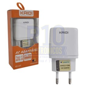 CARREGADOR KAIDI TIPO-C KD-669CC 20W TURBO