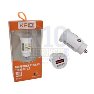 FONTE USB VEICULAR KAIDI KD-501 TURBO 18W