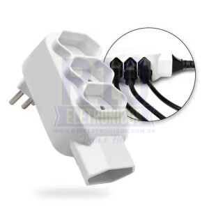 ADAPTADOR DE TOMADA MULTIPLO KAPBOM SL6010 COM 4 TOMADAS INMETRO