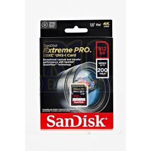 MEMÓRIA SDXC 512GB C10 EXTREME PRO 200MBPS SANDISK 4K U3
