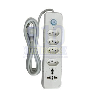 EXTENSÃO 4 TOMADAS+1 TOMADA UNIVERSAL KAPBOM KA-7006 2M COM INMETRO