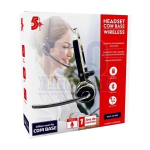 FONE HEADSET 5+ SEM FIO BLUETOOTH HS-202 COM BASE ( BLACK FRIDAY )