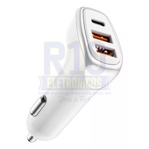 CARREGADOR VEICULAR TIPO-C KAIDI KD-304CC 38W (2USB-A + 1USB-C)