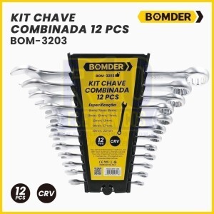 KIT CHAVE COMBINADA BOMDER BOM-3203 KIT COM 12 ( BLACK FRIDAY )