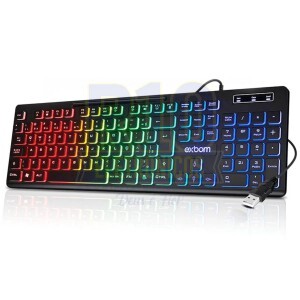 TECLADO GAMER EXBOM BK-155C LED COLORIDO