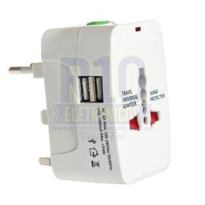 ADAPTADOR DE TOMADA UNIVERSAL KAPBOM KA-5398 COM 2 USB