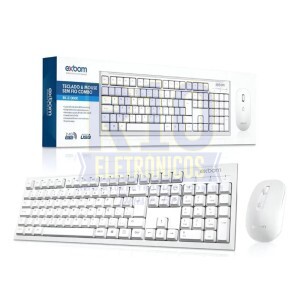 TECLADO E MOUSE KIT EXBOM SEM FIO BK-S1000K