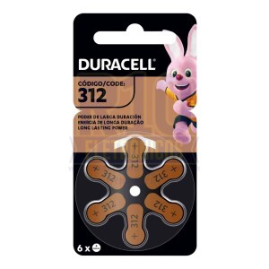 BATERIA 312 DURACELL CARTELA C/6 PARA APARELHO AUDITIVO