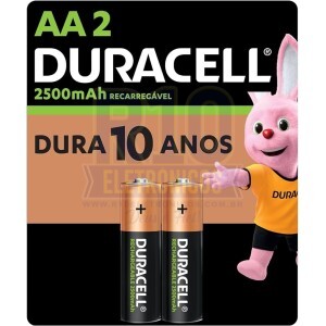 PILHA DURACELL RECARREGÁVEL AA C/2 2500MAH