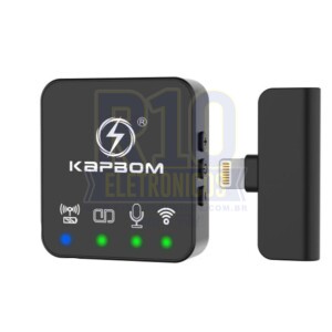 MICROFONE LAPELA SEM FIO KAPBOM KA-R10-IP LIGHTNING ( BLACK FRIDAY )