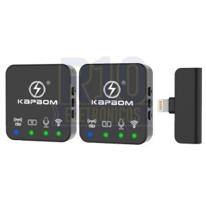 MICROFONE LAPELA SEM FIO KAPBOM KA-R10-IP-2IN1 DUPLO LIGHTNING ( BLACK FRIDAY )