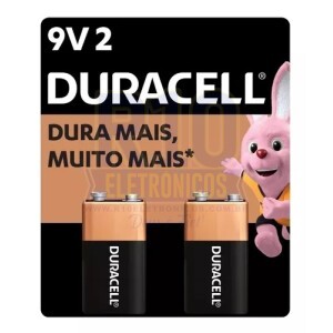 BATERIA 9V DURACELL ALCALINA CARTELA C/2