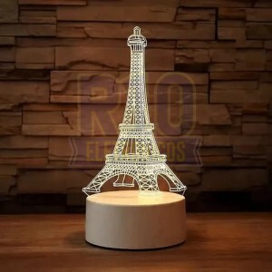 LUMINÁRIA ACRÍLICO 3D LUATEK KL-1508 TORRE EIFFEL 
