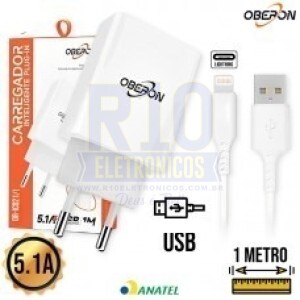 CARREGADOR USB IPHONE OBERON OR-IC036/I COM 2USB 5.1A