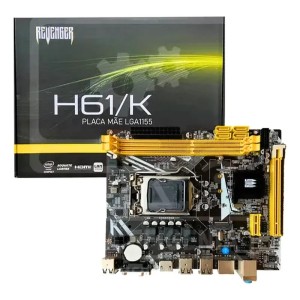 PLACA MÃE LGA1155 REVENGER H61/K GIGABIT INTEL C/10USB